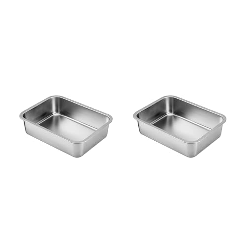 Für Katzentoilette, Edelstahl, 10,2 cm, Seitenhöhe, glatte Metallpfanne, geruchlos, rostfrei, hart und sicher für Katzentoilette, Edelstahl Für Katzentoilette, Edelstahl, 10,2 cm, Seitenhöhe, glatte Metallpfanne, geruchlos, rostfrei, hart und sicher für Katzentoilette, Edelstahl von Limtula