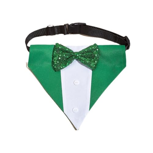 Limtula Haustierhalshals Hals Kerchief Einzigartige Pailletten Bowtie Für Kleine Hunde Bandana Pailletten Bib Pet Irish Day Kostüm von Limtula