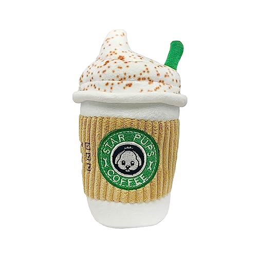 Hundespielzeug in Kaffeetassenform, Quietschspielzeug für kleine und Hunde, Plüschtier mit Geräuschen, Latte Kauspielzeug, Tiermotiv Hundespielzeug in Kaffeetassenform, Quietschspielzeug für kleine und Hunde, Plüschtier mit Geräuschen, Latte Kauspielzeug, Tiermotiv von Limtula