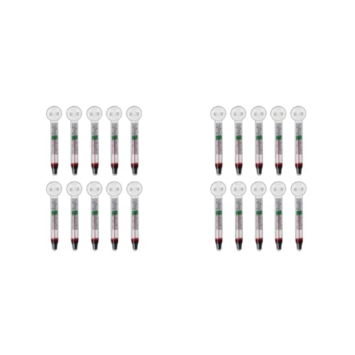Limtula 10er Pack Aquarium Schwimmthermometer Genaue Fische Für Tankthermometer Mit Saugnapf 0-40 ℃ 40-100 ℉ Temperaturbereich Aquarium Digitalwaage Stick On Thermostat Thermometerstreifenanzeige von Limtula