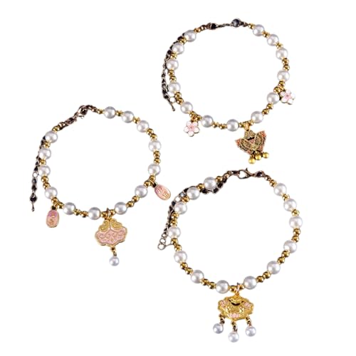 Limtula Klassische Haustierperlen Halskette Für Chinesisches Neujahr Länge Schmuck Für Katzen Und Hunde Festival Haustierkragen 3pcs von Limtula
