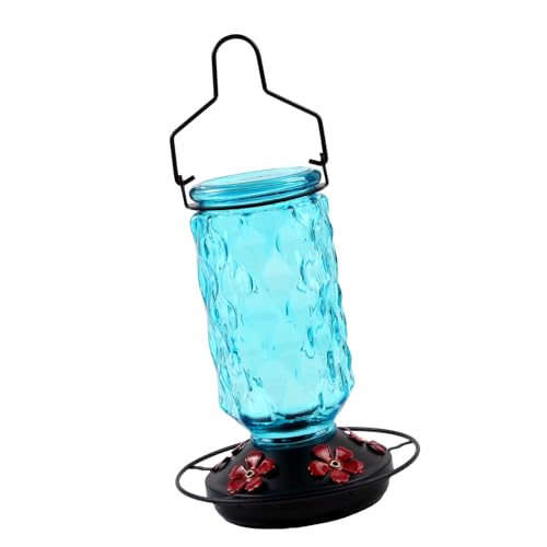 Limtula Outdoor Hanging Vogelfutterhäuschen Rote Kolibri Mit 5 Fütterungshäfen Easy Cleaning Garden Yard Rote Farbe Wetterfestes Glasvogel von Limtula
