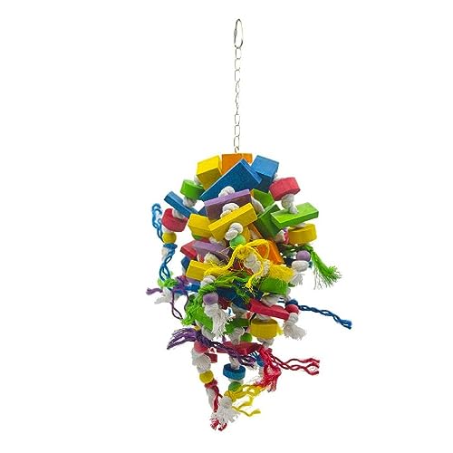 Papageienkäfig-Spielzeug, mehrfarbige Holzblöcke, Perlen, Vogelkauspielzeug, leicht zu schwingen, Spielzeug für große Vögel, Papageien, Vogel-Trainingsspielzeug für Papageien Papageienkäfig-Spielzeug, mehrfarbige Holzblöcke, Perlen, Vogelkauspielzeug, leicht zu schwingen, Spielzeug für große Vögel, Papageien, Vogel-Trainingsspielzeug für Papageien von Limtula