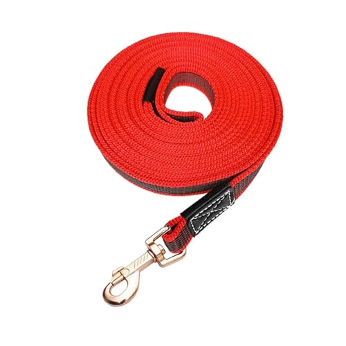 KANGYEBAIHUODIAN 1,5/2/3/5M Haustier Leine Nicht Slip Lange Fäden Hund Leine Fit for Hunde Helle Farbe Außerhalb Traning Hunde Zugseil Haustier Zubehör (Color : Red, Size : 300x2cm) von LinCys