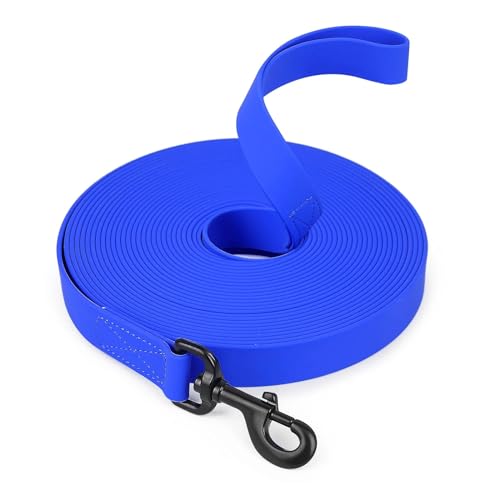 KANGYEBAIHUODIAN 1,5 m/3 m/5 m/10 m Starke 2,5 cm breite PVC-Hundeleine, Mehrfarbig, langlebig, wasserdicht, Hundetrainingsleine, passend for Hunde (Color : Blue, Size : 1.5-Meters) von LinCys