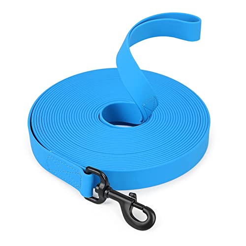 KANGYEBAIHUODIAN 1,5 m/3 m/5 m/10 m Starke 2,5 cm breite PVC-Hundeleine, Mehrfarbig, langlebig, wasserdicht, Hundetrainingsleine, passend for Hunde (Color : Lightblue, Size : 1.5-Meters) von LinCys