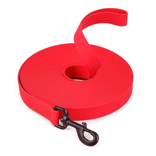 KANGYEBAIHUODIAN 1,5 m/3 m/5 m/10 m Starke 2,5 cm breite PVC-Hundeleine, Mehrfarbig, langlebig, wasserdicht, Hundetrainingsleine, passend for Hunde (Color : Red, Size : 1.5-Meters) von LinCys