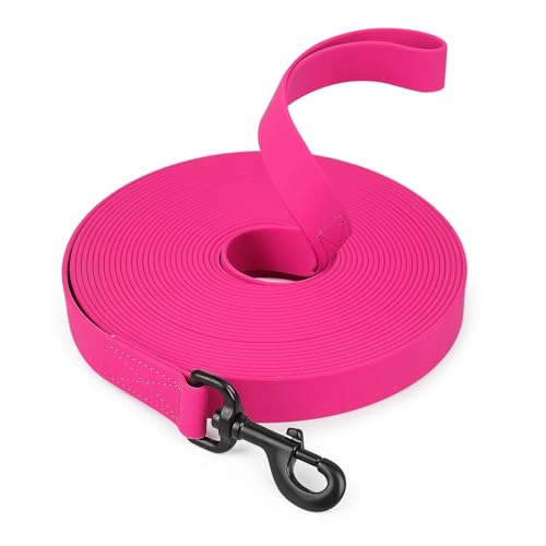 KANGYEBAIHUODIAN 1,5 m/3 m/5 m/10 m Starke 2,5 cm breite PVC-Hundeleine, Mehrfarbig, langlebig, wasserdicht, Hundetrainingsleine, passend for Hunde (Color : Rose Red, Size : 1.5-Meters) von LinCys