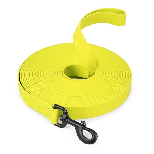 KANGYEBAIHUODIAN 1,5 m/3 m/5 m/10 m Starke 2,5 cm breite PVC-Hundeleine, Mehrfarbig, langlebig, wasserdicht, Hundetrainingsleine, passend for Hunde (Color : Yellow, Size : 1.5-Meters) von LinCys