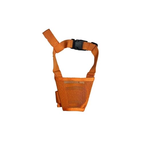 KANGYEBAIHUODIAN 1pc Anti Bellen Maulkorb for Kleine Große Hunde Einstellbare Mesh Atmungsaktive Haustier Mund Maulkörbe Fit for Hunde Nylon Riemen Hund Zugriffs (Color : Orange, Size : M) von LinCys