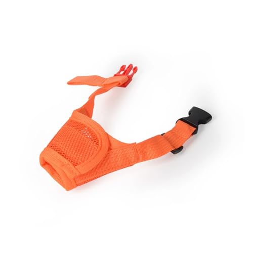 KANGYEBAIHUODIAN Antibellender Maulkorb for kleine und große Hunde, verstellbares Netz, atmungsaktiv, Maulkörbe for Haustiere, passend for Hunde, Nylongurte, Hundezubehör (Color : Orange, Size : S) von LinCys