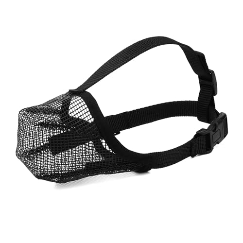 KANGYEBAIHUODIAN Atmungsaktive Nylon-Maulkörbe for kleine, mittelgroße und große Hunde (Color : Black, Size : S) von LinCys
