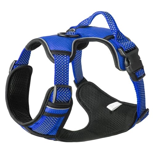 KANGYEBAIHUODIAN Fit for Hund Brustgurt Hundegeschirr Pet Suppliesdog Zubehör Hundegeschirr Neue Kleine Und Mittlere Hund Reflektierende Anti-Bruch Weste (Color : Blue, Size : S) von LinCys