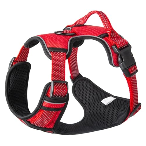 KANGYEBAIHUODIAN Fit for Hund Brustgurt Hundegeschirr Pet Suppliesdog Zubehör Hundegeschirr Neue Kleine Und Mittlere Hund Reflektierende Anti-Bruch Weste (Color : Red, Size : XL) von LinCys