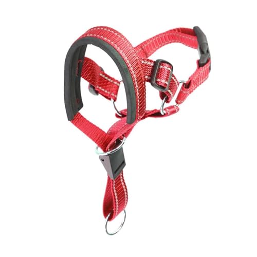 KANGYEBAIHUODIAN Fit for Hund Maulkorb Hund Training Blei Seil Outdoor Training Seil Guide Control Tragbare Mesh Hund Haustier Maulkorb Führt hundehalsband (Color : Red, Size : XL) von LinCys