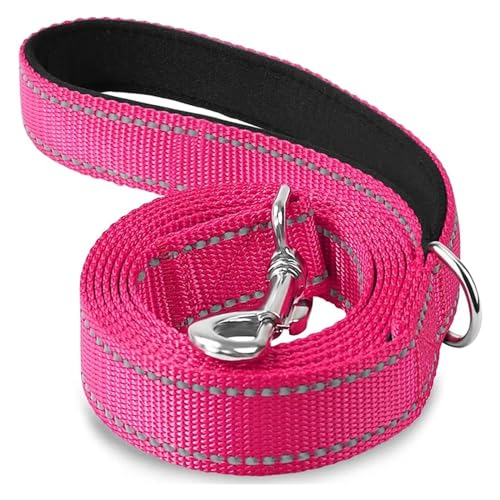 KANGYEBAIHUODIAN Fit for Nachtreflexion Hund Haustier Abschleppseil 1,2/1,5/1,8 m Schutzseil Haustier Walking Training Leine Katzen Hunde Geschirr Halsband Leine Gurt (Color : Pink, Size : 2.5x120cm von LinCys