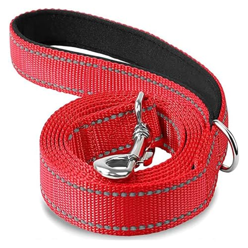 KANGYEBAIHUODIAN Fit for Nachtreflexion Hund Haustier Abschleppseil 1,2/1,5/1,8 m Schutzseil Haustier Walking Training Leine Katzen Hunde Geschirr Halsband Leine Gurt (Color : Red, Size : 2.5x150cm von LinCys