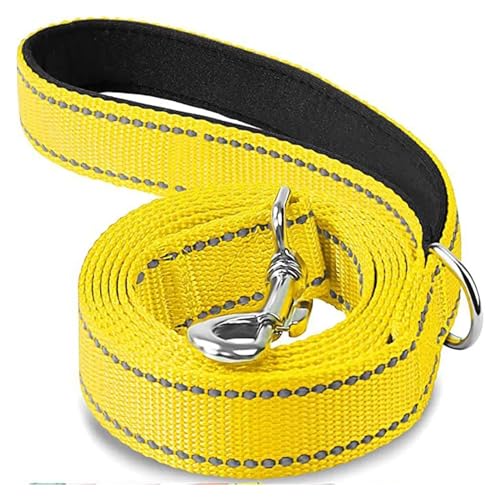 KANGYEBAIHUODIAN Fit for Nachtreflexion Hund Haustier Abschleppseil 1,2/1,5/1,8 m Schutzseil Haustier Walking Training Leine Katzen Hunde Geschirr Halsband Leine Gurt (Color : Yellow, Size : 2.5x180 von LinCys