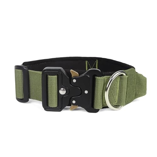 KANGYEBAIHUODIAN Hundehalsband-Leine, militärisch, robust, passend for mittelgroße und große Hunde, Halsbänder, Deutscher Schäferhund, Walking-Trainingszubehör (Color : Army Green, Size : M 38-48cm KANGYEBAIHUODIAN Hundehalsband-Leine, militärisch, robust, passend for mittelgroße und große Hunde, Halsbänder, Deutscher Schäferhund, Walking-Trainingszubehör (Color : Army Green, Size : M 38-48cm von LinCys