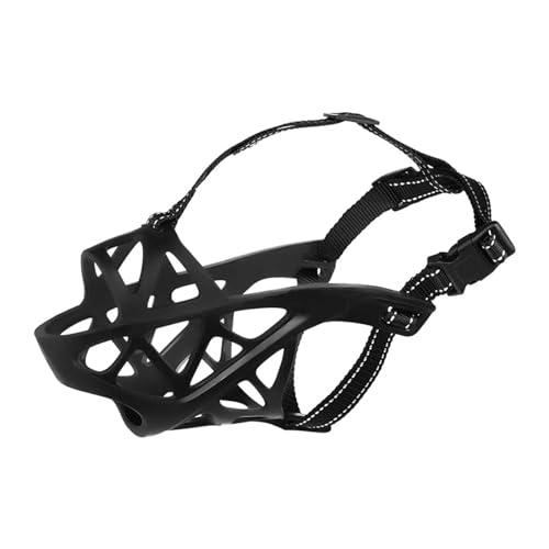 KANGYEBAIHUODIAN Korbmaulkörbe for Hunde, verbessert, weich, atmungsaktiv, Käfigmaulkorb, Verstellbarer Hundemundschutz, Anti-Bell-Beißen, passend for kleine große Hunde (Color : Black, Size : M) von LinCys