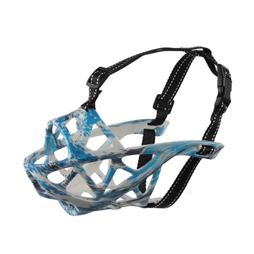 KANGYEBAIHUODIAN Korbmaulkörbe for Hunde, verbessert, weich, atmungsaktiv, Käfigmaulkorb, Verstellbarer Hundemundschutz, Anti-Bell-Beißen, passend for kleine große Hunde (Color : Blue camo, Size : S KANGYEBAIHUODIAN Korbmaulkörbe for Hunde, verbessert, weich, atmungsaktiv, Käfigmaulkorb, Verstellbarer Hundemundschutz, Anti-Bell-Beißen, passend for kleine große Hunde (Color : Blue camo, Size : S von LinCys