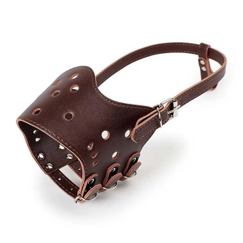 KANGYEBAIHUODIAN Maulkorb aus weichem Leder, passend for Hunde, gegen Beißen, sicher, verstellbar und atmungsaktiv, for kleine und große Hunde, ermöglicht das Trinken und Essen (Color : Coffee, Size KANGYEBAIHUODIAN Maulkorb aus weichem Leder, passend for Hunde, gegen Beißen, sicher, verstellbar und atmungsaktiv, for kleine und große Hunde, ermöglicht das Trinken und Essen (Color : Coffee, Size von LinCys