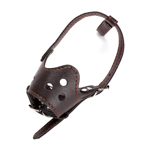 KANGYEBAIHUODIAN Maulkorb for Hunde aus PU-Leder, verstellbar, atmungsaktiv, Maske, Anti-Bell-Biss, Kauen, sichere Passform for kleine und große Hunde, weiche Maulkörbe for das Training (Color : Brow KANGYEBAIHUODIAN Maulkorb for Hunde aus PU-Leder, verstellbar, atmungsaktiv, Maske, Anti-Bell-Biss, Kauen, sichere Passform for kleine und große Hunde, weiche Maulkörbe for das Training (Color : Brow von LinCys
