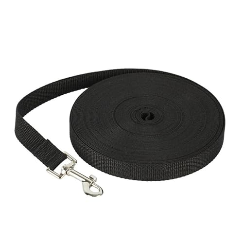 KANGYEBAIHUODIAN Nylon-Hundetrainingsleinen, Haustierleine, langes Lanyard, Zugseil, passend for kleine große Hunde, 1,5 m, 1,8 m, 3 m, 4,5 m, 6 m, 10 m. Leine (Color : Black, Size : 1.8m) von LinCys