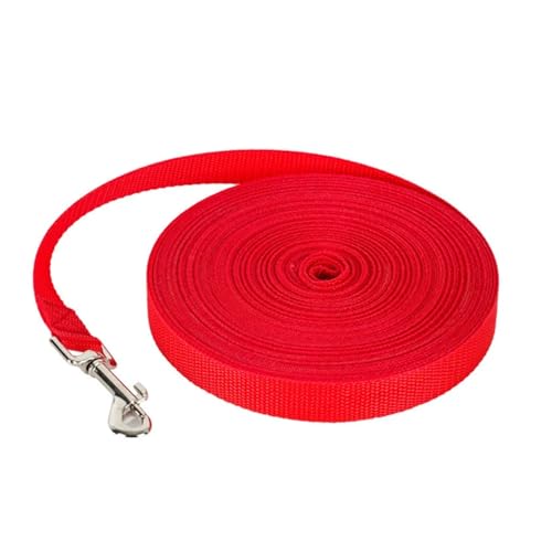 KANGYEBAIHUODIAN Nylon-Hundetrainingsleinen, Haustierleine, langes Lanyard, Zugseil, passend for kleine große Hunde, 1,5 m, 1,8 m, 3 m, 4,5 m, 6 m, 10 m. Leine (Color : Red, Size : 10m) von LinCys