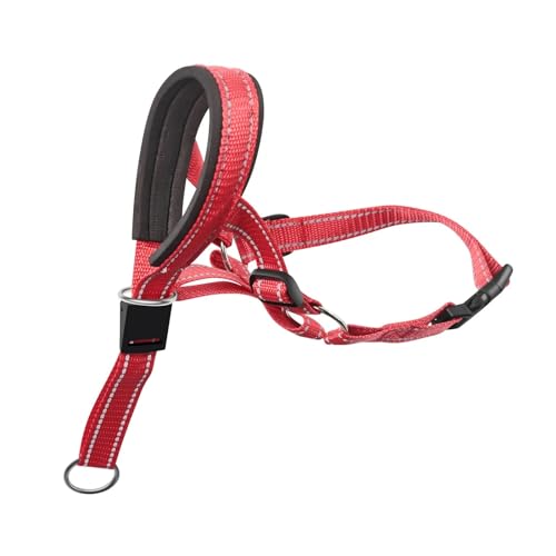 KANGYEBAIHUODIAN Passend for Hundemaulkörbe, Anti-Bell-Hundehalsband, atmungsaktives Hundetrainingsgerät, Nylon-Maulkorb-Set mit reflektierenden Streifen, Sommer-Haustierleinen (Color : Red, Size : von LinCys
