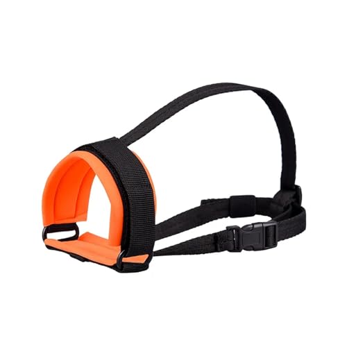 KANGYEBAIHUODIAN Passend for Lange Schnauzen, Verstellbarer Hundemaulkorb mit weichem Scuba-Stofffutter, um Beißen und Kauen zu verhindern, dick gepolsterte Hundemaske (Color : Orange, Size : S) von LinCys