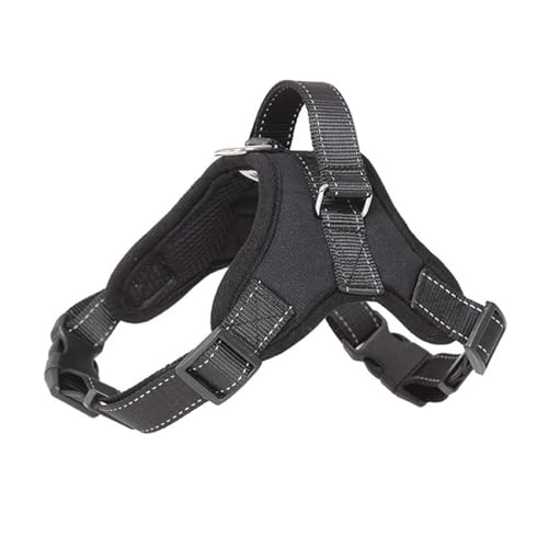 KANGYEBAIHUODIAN Passend for Sattel-Hundegeschirr, reflektierend, verstellbar, kein Ziehen, for Gehtraining, Brustgurt for kleine, mittelgroße und große Hunde (Color : Black, Size : M) von LinCys