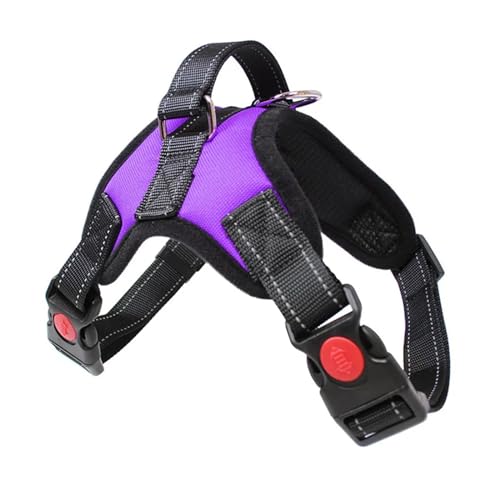 KANGYEBAIHUODIAN Passend for Sattel-Hundegeschirr, reflektierend, verstellbar, kein Ziehen, for Gehtraining, Brustgurt for kleine, mittelgroße und große Hunde (Color : Purple, Size : M) von LinCys