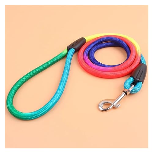 KANGYEBAIHUODIAN Passend for strapazierfähiges Nylon, Regenbogenfarben, 1,2 m, Haustier-Hundeleine, Walking-Trainingsleine, Katzen, Hunde, Geschirr, Halsband, Leinen, Gurt, Seil (Size : Dia. 0.8cm 1. von LinCys