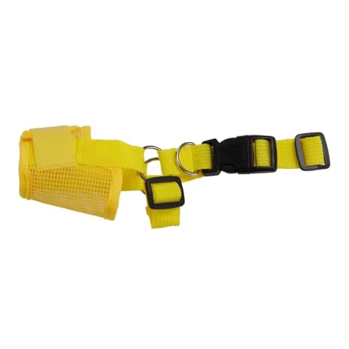 KANGYEBAIHUODIAN Verstellbarer Maulkorb for Hunde, Mesh, atmungsaktiv, for den Mund von Hunden, Nylongürtel, Anti-Bell-Maulkorb, passend for kleine und große Hunde, Haustierzubehör (Color : Yellow, KANGYEBAIHUODIAN Verstellbarer Maulkorb for Hunde, Mesh, atmungsaktiv, for den Mund von Hunden, Nylongürtel, Anti-Bell-Maulkorb, passend for kleine und große Hunde, Haustierzubehör (Color : Yellow, von LinCys
