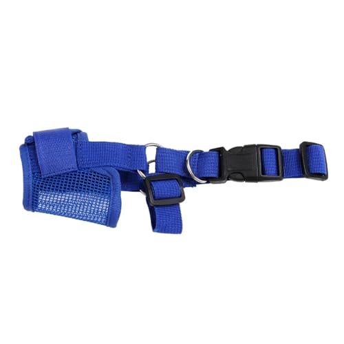 KANGYEBAIHUODIAN Verstellbarer Maulkorb for Hunde, Mesh, atmungsaktiv, for den Mund von Hunden, Nylongürtel, Anti-Bell-Maulkorb, passend for kleine und große Hunde, Haustierzubehör (Color : Blue, SI von LinCys