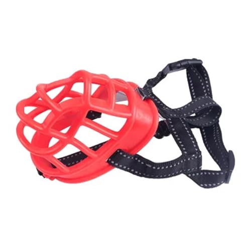 KANGYEBAIHUODIAN Verstellbarer Maulkorb for Hunde, weiches Silikon, atmungsaktiv, Stabiler Korb, Anti-Beiß-Mundschutz for Hunde, passend for kleine, mittelgroße und große Hunde (Color : Red, Size : KANGYEBAIHUODIAN Verstellbarer Maulkorb for Hunde, weiches Silikon, atmungsaktiv, Stabiler Korb, Anti-Beiß-Mundschutz for Hunde, passend for kleine, mittelgroße und große Hunde (Color : Red, Size : von LinCys