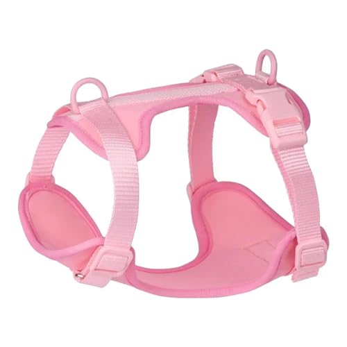 KANGYEBAIHUODIAN Verstellbares Hundegeschirr, atmungsaktiv, leicht, Brustweste for Hunde, Outdoor, Walking, Training, Haustierharenss, Brustgurt, Hunde, passend for Zubehör (Color : Pink, Size : L) von LinCys