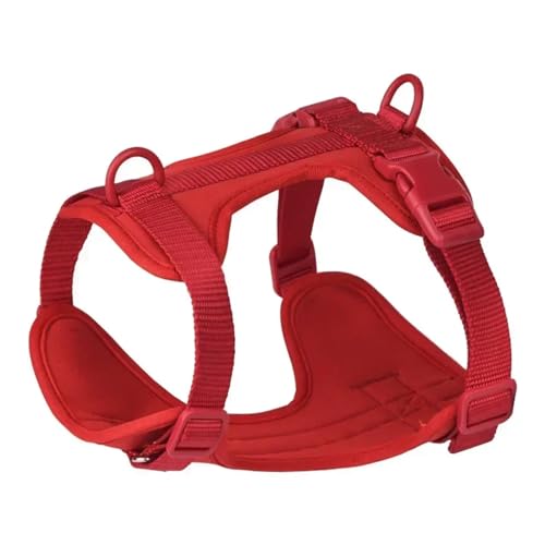 KANGYEBAIHUODIAN Verstellbares Hundegeschirr, atmungsaktiv, leicht, Brustweste for Hunde, Outdoor, Walking, Training, Haustierharenss, Brustgurt, Hunde, passend for Zubehör (Color : Red, Size : L) von LinCys