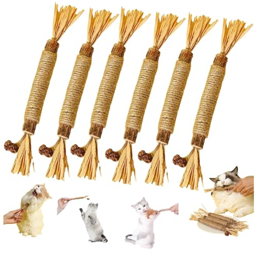 3Pcs Natural Stick Cat Chew Toy, Pets Cat Chew Stick, Cat Nips Cat Lick Toy, Cat Teeth Cleaning Sticks, Cat Dental Toy. von LinZong