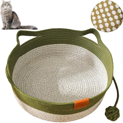 LinZong Handwoven Cotton Rope Cat Bed - Breathable & Easy to Clean,Pet Sleeping Bed House Scratcher Scratch Mat Pad,Integrated Cotton Rope Reinforcement LinZong Handwoven Cotton Rope Cat Bed - Breathable & Easy to Clean,Pet Sleeping Bed House Scratcher Scratch Mat Pad,Integrated Cotton Rope Reinforcement von LinZong