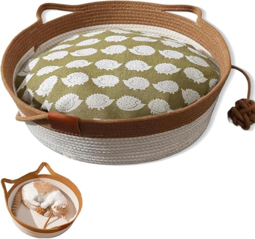 Virelapets Woven Rope Cat Basket,Hand Woven Cats Bed,Cat Toy Basket,Indoor Cats Beds,with Pet Toy and Blanket,Suitable for All Cats Virelapets Woven Rope Cat Basket,Hand Woven Cats Bed,Cat Toy Basket,Indoor Cats Beds,with Pet Toy and Blanket,Suitable for All Cats von LinZong