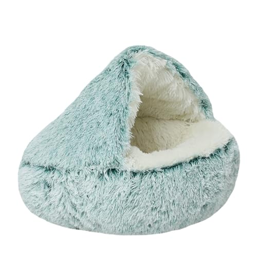 Winter Pet Plush Bed,Comfy Pet Sleeping Pod,Cozy Pet Bed,Dog Bed with Hood,for Small Medium Pets Snooze Sleeping Indoor,Waterproof Bottom Non-Slip Washable Calming fluffy Pet Bed (F, 80*80 cm) von LinZong