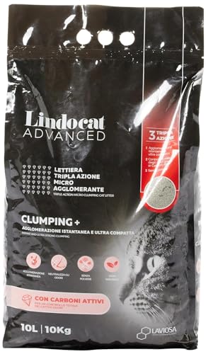 Lindocat Advanced Clumping + Aktivkohle Katzenstreu 10 Liter von Lindocat