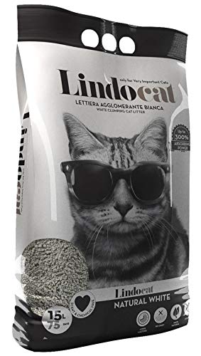Lindocat Natural White Katzentoilette, 100 % natürlich, mit Bentonit, 15 Liter von Lindocat