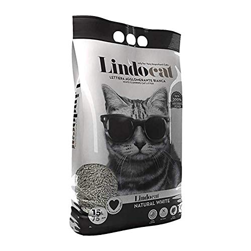 Lindocat Natural White Katzentoilette, 100 % natürlich, mit Bentonit, 15 Liter von Lindocat