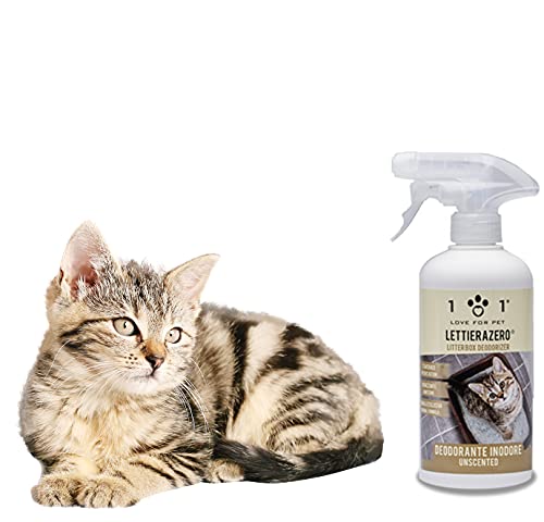 Katzentoiletten Geruchsentferner Spray, 500ml - Deodorant natürlich Gegen Katzenurin und Tiergerüche - Porentiefe Reinigung in der Katzenumgebung und Katzenstreu – Linea 101 von 101 love for pet