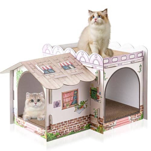 Lineshading Katzenhaus aus Karton mit 3 Kratzern, groß, stabil, Landhaus-Thema, Katzenvilla 43,2 x 30,5 x 25,4 cm, niedliches Haustier-Katzenhaus für Hasen, Kleintiere, Geburtstagsparty Lineshading Katzenhaus aus Karton mit 3 Kratzern, groß, stabil, Landhaus-Thema, Katzenvilla 43,2 x 30,5 x 25,4 cm, niedliches Haustier-Katzenhaus für Hasen, Kleintiere, Geburtstagsparty von Lineshading