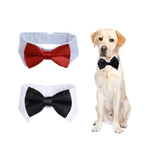 Ling & Bai Hunde-Fliege, Katzenhalsband, Smoking, formelles Welpen-Kostüm, Halsoutfit für Hochzeit, Party, Geburtstag, Größe S, 2 Stück Ling & Bai Hunde-Fliege, Katzenhalsband, Smoking, formelles Welpen-Kostüm, Halsoutfit für Hochzeit, Party, Geburtstag, Größe S, 2 Stück von Ling & Bai