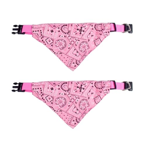 Ling & Bai Hundehalstuch-Halsband, verstellbar, Boho-Haustier-Lätzchen, Schal, Kostümzubehör für kleine, mittelgroße und große Haustiere, Rosa, Größe S, 2 Stück Ling & Bai Hundehalstuch-Halsband, verstellbar, Boho-Haustier-Lätzchen, Schal, Kostümzubehör für kleine, mittelgroße und große Haustiere, Rosa, Größe S, 2 Stück von Ling & Bai